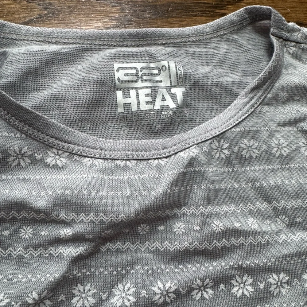 32 Degrees HEAT Thermal Underwear Sets – Black + Gray Pattern, Size Small (S)